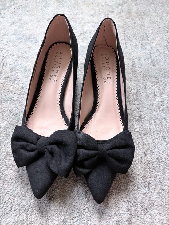 Journee Collection Shoes - Journee Collection Black Pointed Toe Bow Flats - Classic Chic